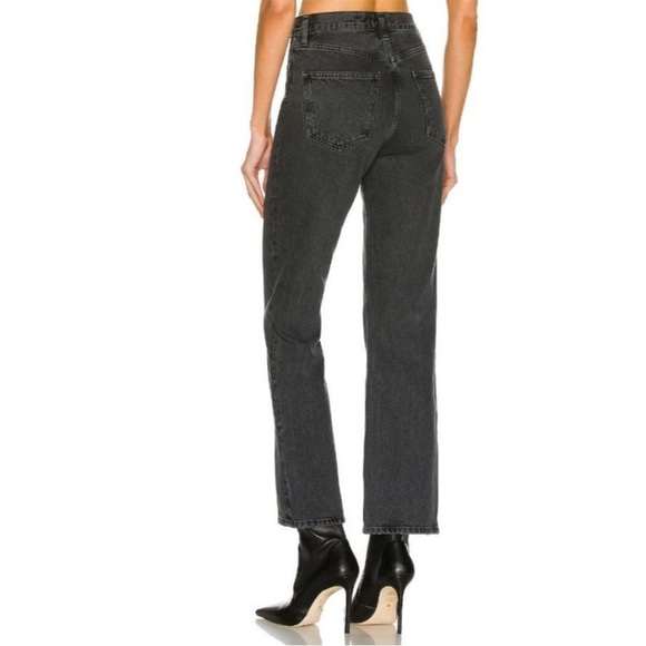 NWT Agolde Mid Rise Relaxed Distressed Boot Cut Bootcut Jeans Percolate Black - Picture 2 of 11